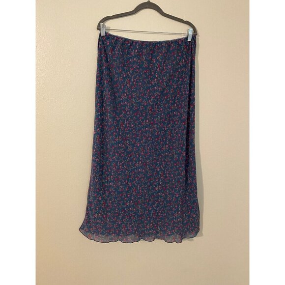 Wild Fable Floral Maxi Skirt XL 50% Polyester 50% Recycled Polyester Blue & Pink - Picture 1 of 10